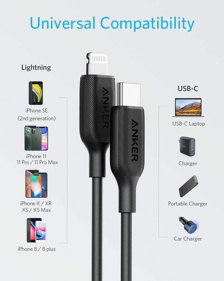 Anker power line 3 USB-C with lightning connector 1.8m