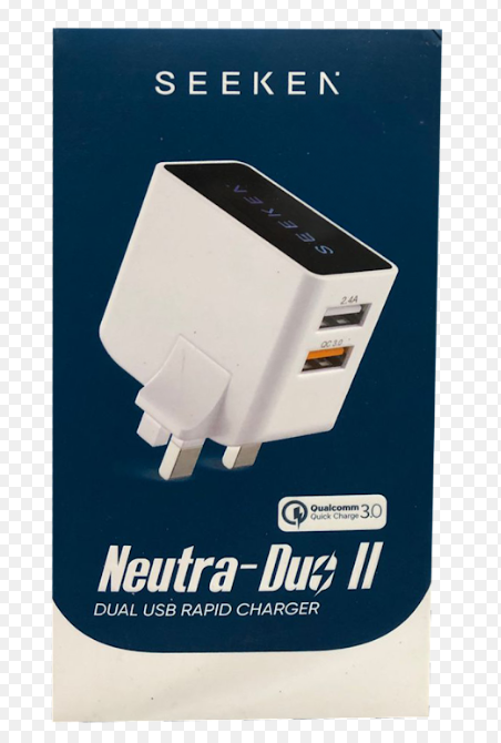 Neutra-Duo// Dual USB rapid charger (with USB-A to USB-C cable )