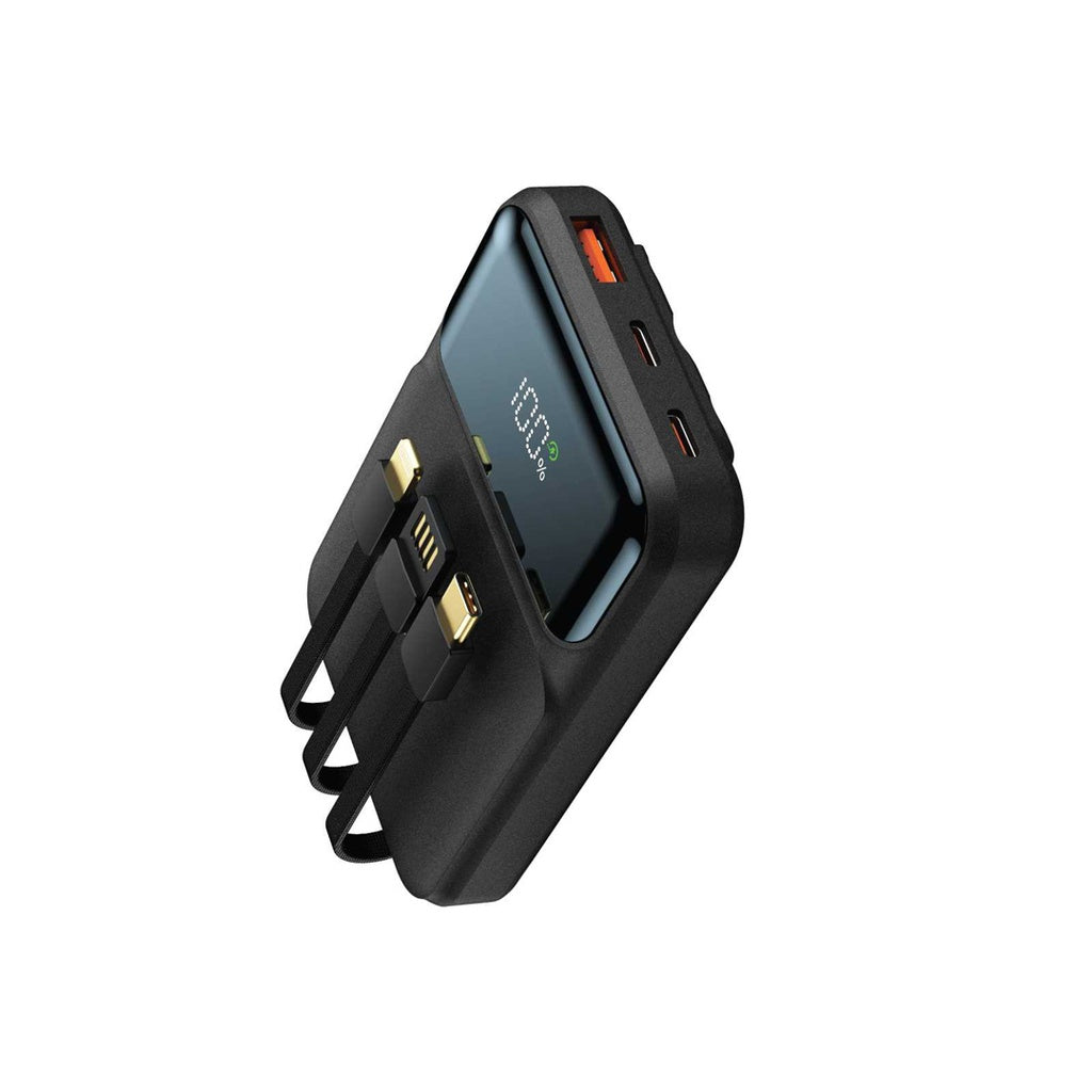 3IN1 INTEGRATED POWER BANK with type-c, lightning & USB-A cable 10000mah
