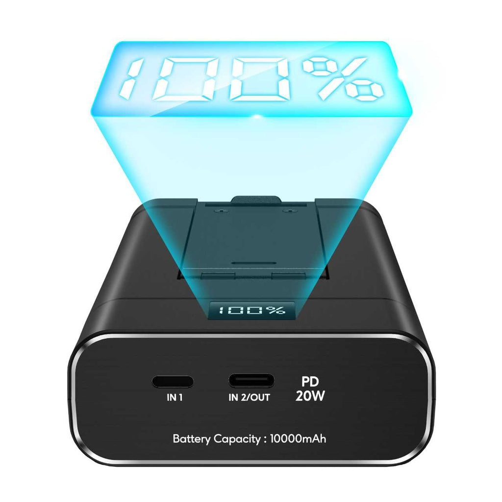 powerbank and foldable mobile stand ( 10000 mah ) (GNFLDPBSTBK)