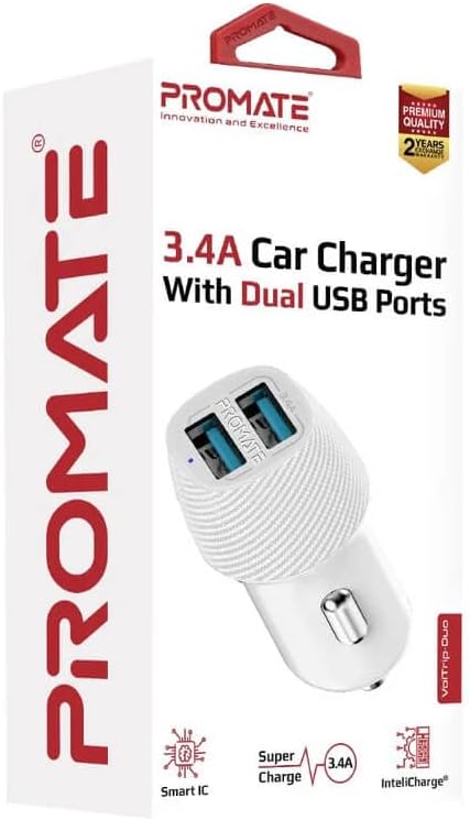 3.4A car charger with dual USB ports