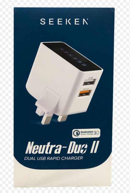 Neutra-Duo//  Dual USB rapid charger (with USB-A to USB-C cable )