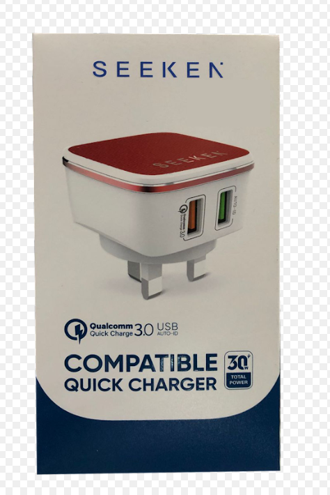 COMPATIBLE quick charger QC3.0 (30W) with USB-A to Lightning cable