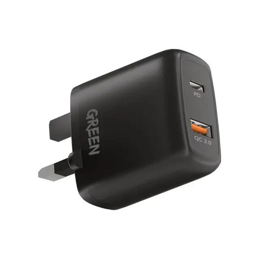 Compact wall charger Dual port  USB charger 20W  ( PD + USB-A )