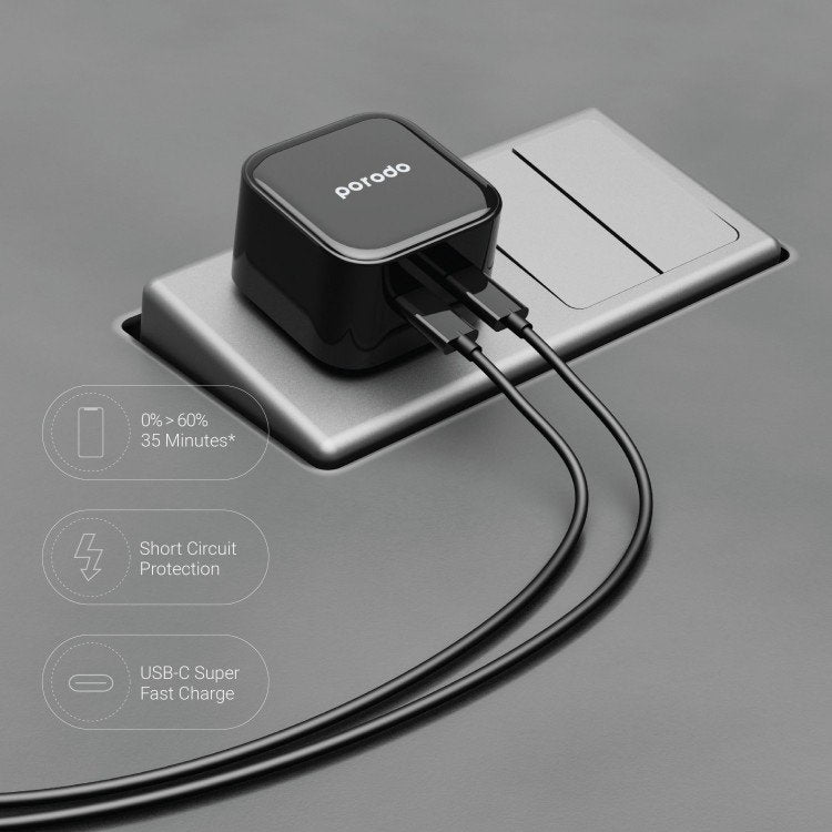 Super fast dual USB-C wall charger ( PD-35W) type-c to lightning cable included