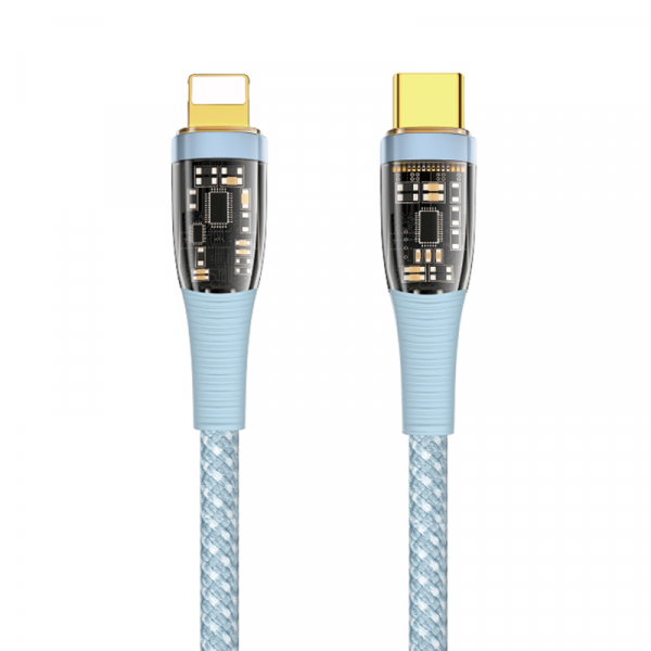 intelligent transparent USB-C to LIGHTNING data cable ( 20w ) 1.2m