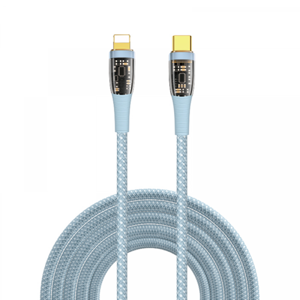 intelligent transparent USB-C to LIGHTNING data cable ( 20w ) 1.2m